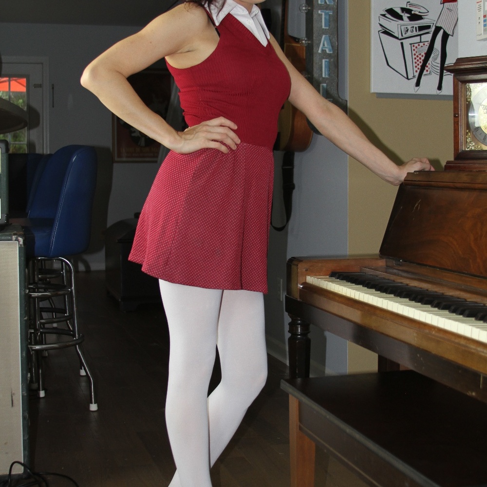 Very Vintage Maroon Mod Dress - S